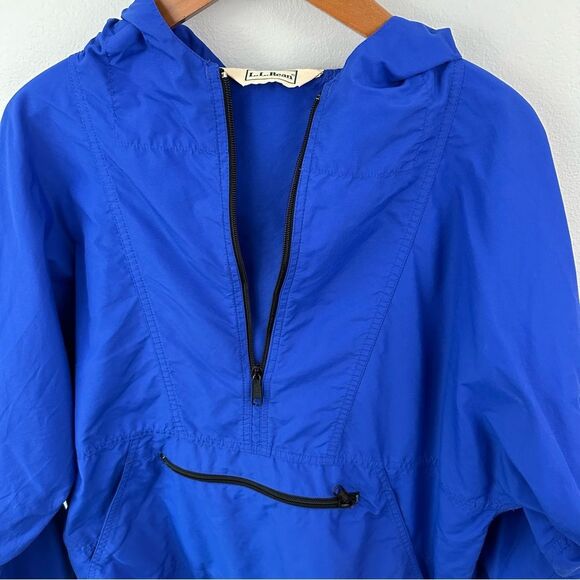L.L. Bean Blue Pullover Hooded Rain Mountain Classic Windbreaker Anorak Jacket - Picture 13 of 14